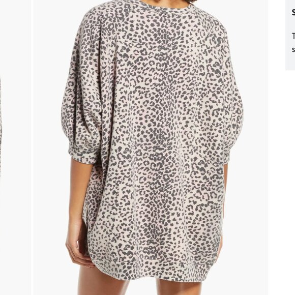 Ragdoll pink black leopard print short sleeve oversized sweatshirt SMALL - Picture 2 of 6